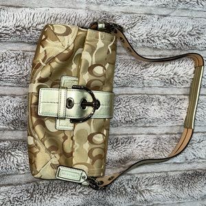 Coach Soho Signature C Metallic Small Flap Satchel